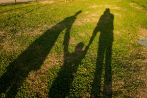 Family Shadows on Grass