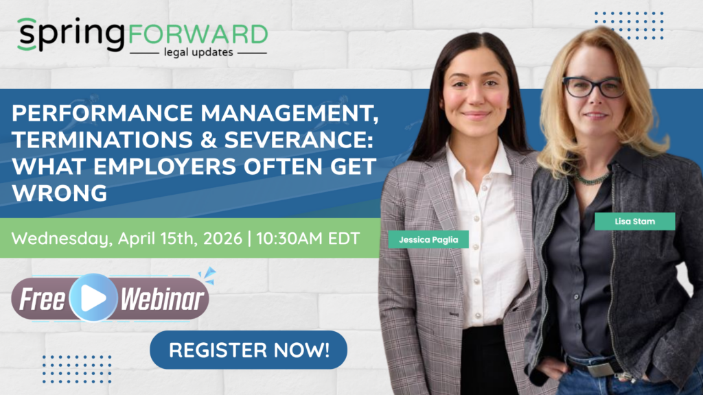 Performance management, terminations and severance webinar for employers